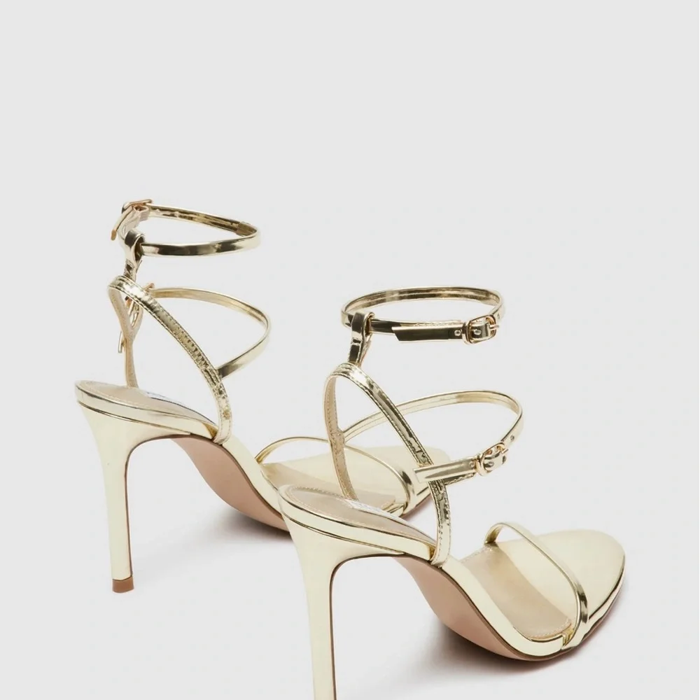 Steve Madden Metallic Gold Strappy Heels - Picture 7 of 7